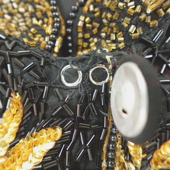 French Collizioni Beaded Jacket Womens Plus‎ 3X Black Gold Sequin Formal Party - Picture 16 of 16